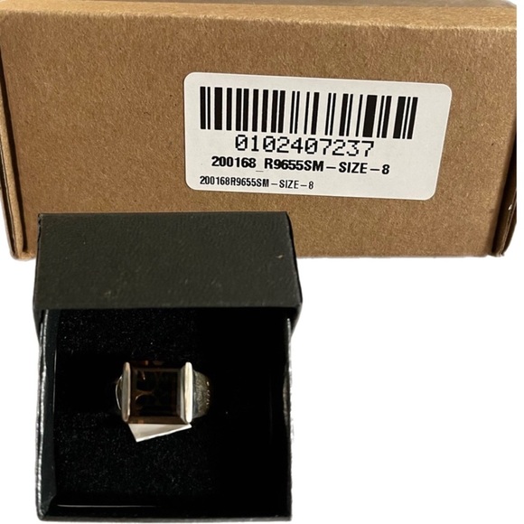 Marcel Drucker Topaz Ring Princess Cut Diamond Rhodium Sterling Silver W 8 NWT - Picture 13 of 17